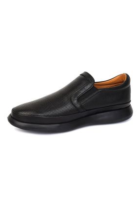 کفش کژوال مشکی مردانه چرم طبیعی پاشنه کوتاه ( 4 - 1 cm ) پاشنه ساده کد 686771795