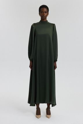 لباس خاکی زنانه اورسایز بافتنی کد 835972975