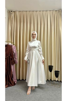 لباس مجلسی سفید زنانه اسلیم بدون آستر کد 836032578
