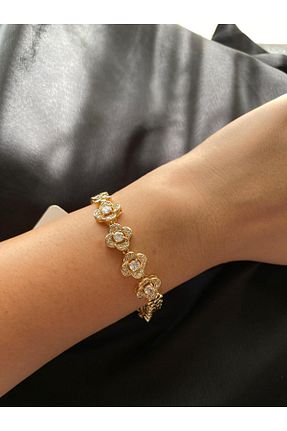 دستبند استیل (فولاد) طلائی زنانه استیل (فولاد) ZEC Beauty - کد 836043455