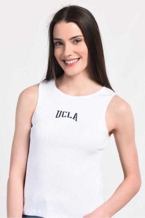 تی شرت سفید زنانه رگولار یقه گرد پنبه (نخی) تکی کد 308688037