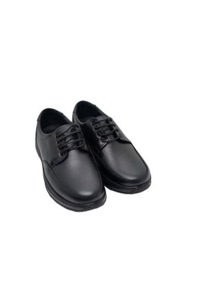 کفش کلاسیک مشکی مردانه چرم طبیعی پاشنه کوتاه ( 4 - 1 cm ) پاشنه ساده کد 761424976