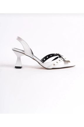 کفش پاشنه بلند کلاسیک سفید زنانه پاشنه نازک پاشنه متوسط ( 5 - 9 cm ) کد 836100112