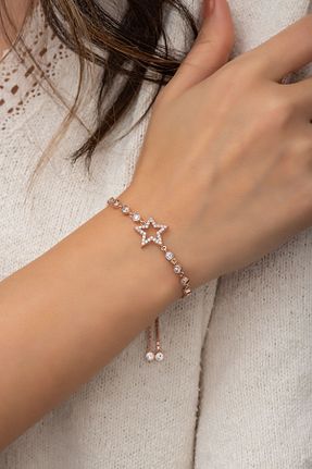 دستبند نقره صورتی زنانه 925 عیار NEREZE - کد 36961753