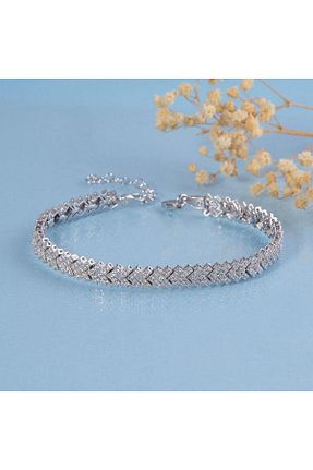 دستبند نقره طوسی زنانه 925 عیار Gümüş Pazarım - کد 825856770