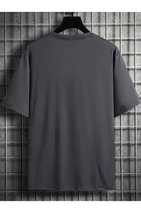 تی شرت طوسی مردانه یقه گرد اورسایز تکی کد 822770371