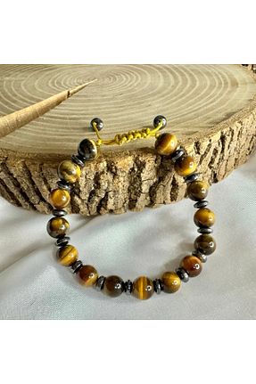 دستبند جواهر قهوه ای زنانه سنگ طبیعی Elifsu Jewelry - کد 836130087