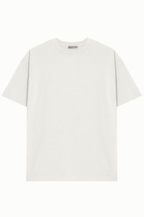 تی شرت سفید مردانه یقه گرد ریلکس 2