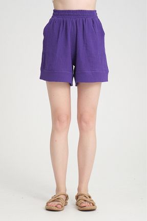 شلوارک و برمودا بنفش زنانه فاق بلند Su Moda - کد 836198053