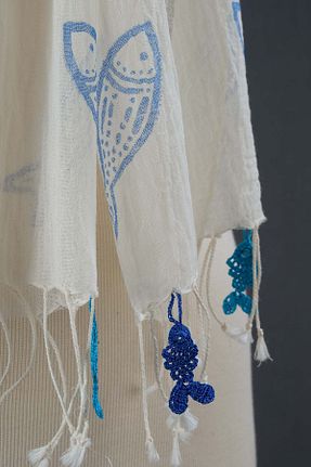 دستمال گردن نباتی زنانه پنبه ای Dosimira - کد 836231244