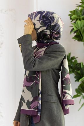 شال بنفش زنانه Medine İpeği Vissona - کد 836256799