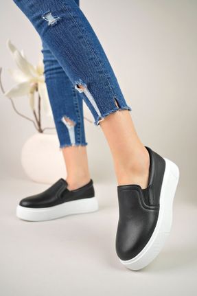 کفش کژوال مشکی زنانه چرم مصنوعی پاشنه کوتاه ( 4 - 1 cm ) پاشنه ساده کد 810899039