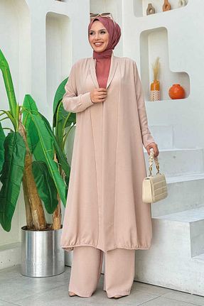 ست بالاتنه و پائین تنه حجاب طوسی زنانه رگولار Bym Fashion - کد 836301506