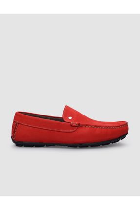 کفش لوفر قرمز مردانه چرم طبیعی پاشنه کوتاه ( 4 - 1 cm ) کد 836309315