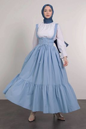 لباس حجاب آبی زنانه اورسایز Genel Markalar - کد 828857212
