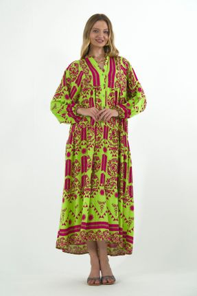 لباس مشکی زنانه پنبه (نخی) اورسایز آستین-بلند بیسیک کد 804859427