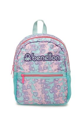 کیف مدرسه صورتی بچه گانه پارچه ای United Colors of Benetton - کد 756047229