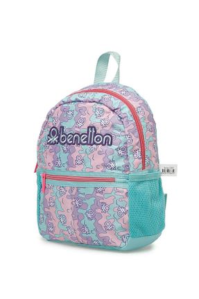 کیف مدرسه صورتی بچه گانه پارچه ای United Colors of Benetton - کد 756047229