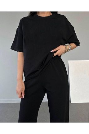 ست بالاتنه و پائین تنه مشکی زنانه بافت LAND MODA - کد 836635796