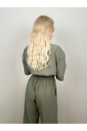 ست بالاتنه و پائین تنه خاکی زنانه بافتنی UIN - کد 834894553