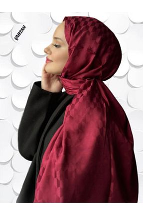 روسری زرشکی پنبه ای ŞahTan - کد 818229817