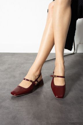 کفش پاشنه بلند کلاسیک زرشکی زنانه چرم مصنوعی پاشنه ضخیم پاشنه کوتاه ( 4 - 1 cm ) کد 823224015