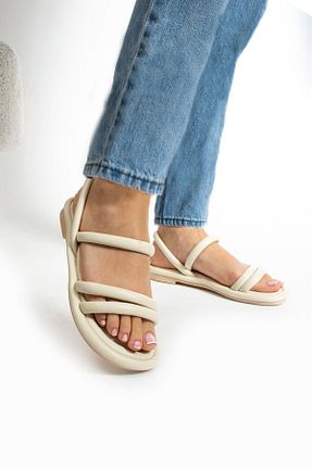 صندل بژ زنانه پاشنه نازک Moda fiesta - کد 835722431