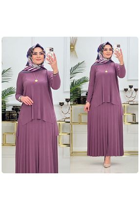 ست بالاتنه و پائین تنه بنفش زنانه بافت Zilan Koluş Design - کد 836492012