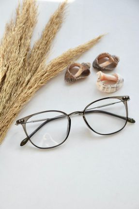 عینک محافظ نور آبی نارنجی زنانه 49 شیشه UV400 فلزی کد 355393060