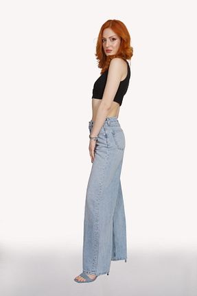 شلوار جین آبی زنانه پاچه گشاد Acey jeans - کد 836523901