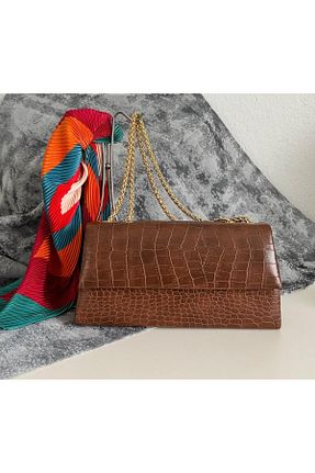 کیف مجلسی قهوه ای زنانه چرم مصنوعی MMTBUTİK - کد 807771754