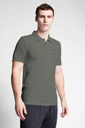تی شرت خاکی مردانه فرم فیت یقه پولو کد 749435897