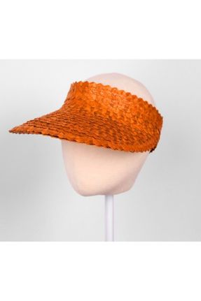 کلاه نارنجی زنانه حصیری کد 819567083