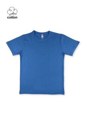 تی شرت آبی بچه گانه یقه گرد رگولار تکی کد 820189903