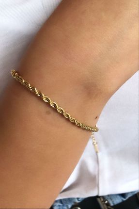 دستبند استیل طلائی زنانه فولاد ( استیل ) کد 141832814