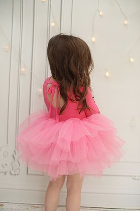 لباس صورتی بچه گانه بافتنی sara tasarım - کد 818921670
