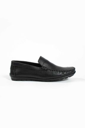 کفش لوفر مشکی مردانه چرم طبیعی پاشنه کوتاه ( 4 - 1 cm ) کد 827316142