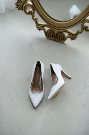 کفش استایلتو سفید پاشنه نازک پاشنه متوسط ( 5 - 9 cm ) کد 165841603