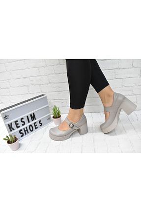 کفش کلاسیک بژ زنانه چرم خالص Kesim Shoes - کد 774397522
