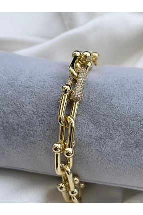 دستبند جواهر طلائی زنانه زیرکن miaroza - کد 836493527