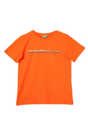 تی شرت نارنجی بچه گانه ریلکس کد 836525116