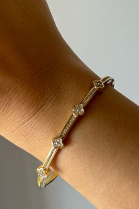 دستبند جواهر طلائی زنانه روکش طلا کد 836530375