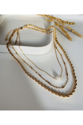گردنبند جواهر طلائی زنانه روکش طلا کد 783071698
