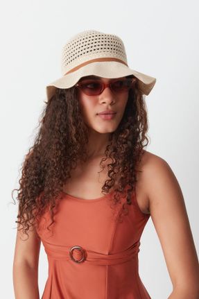 کلاه نارنجی زنانه پنبه (نخی) کد 830572559