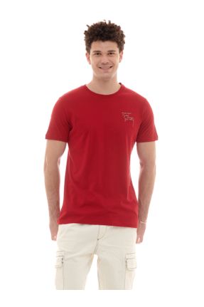 تی شرت قرمز مردانه رگولار پنبه (نخی) کد 789254293