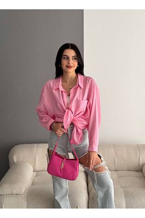 پیراهن صورتی زنانه اورسایز SEVENLINE - کد 836328866