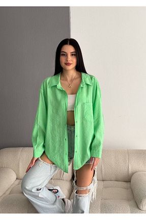 پیراهن سبز زنانه اورسایز SEVENLINE - کد 836328427