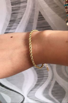 دستبند استیل طلائی زنانه فولاد ( استیل ) کد 141832814