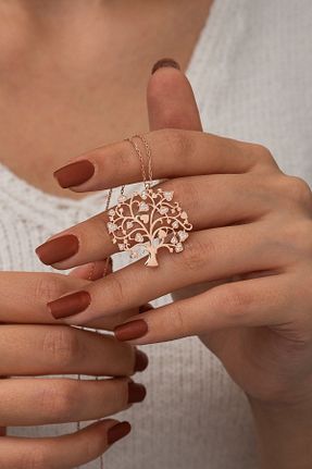 گردنبند نقره صورتی زنانه 925 عیار NEREZE - کد 37742400