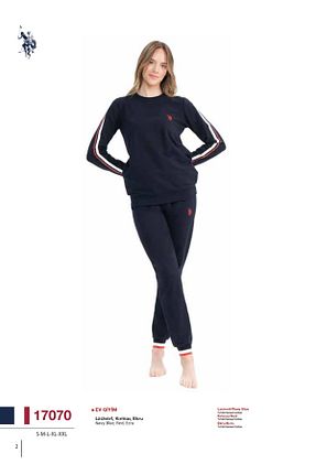 ست لباس راحتی سرمه ای زنانه ساده U.S. Polo Assn. - کد 836369689